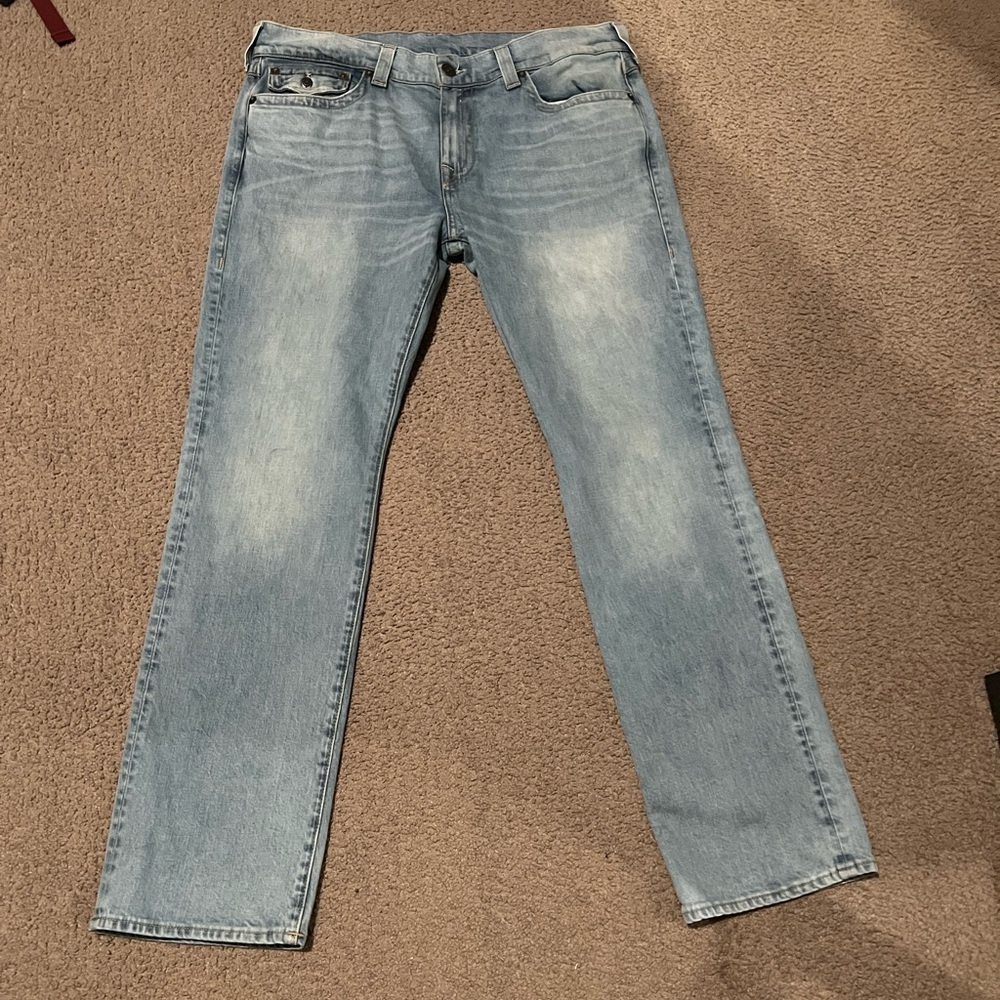 True religion light blue relaxed fit jeans